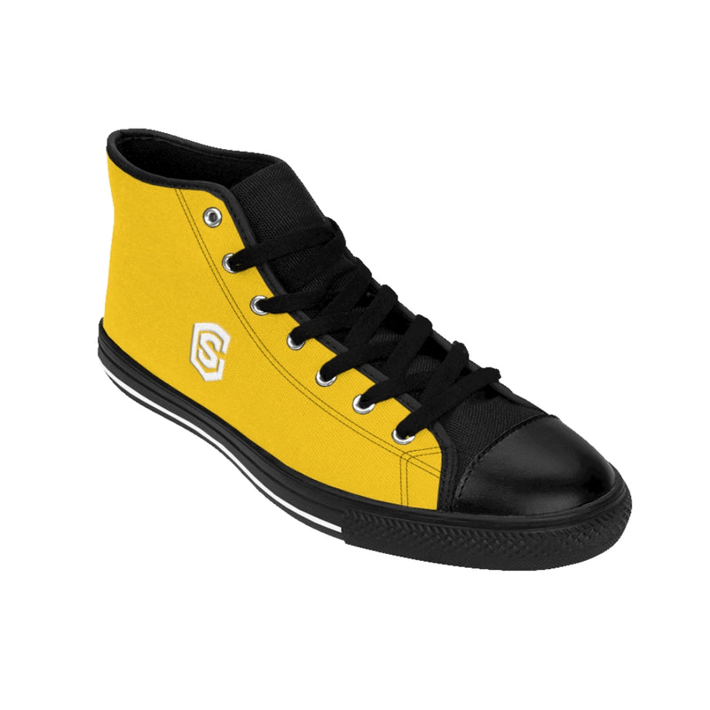 yellow Men's High-top Sneakers - white logo