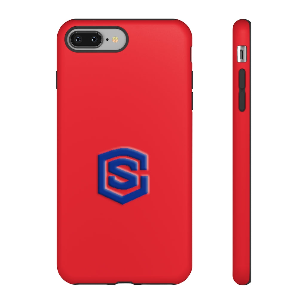 Red Tough Cases Blue Logo