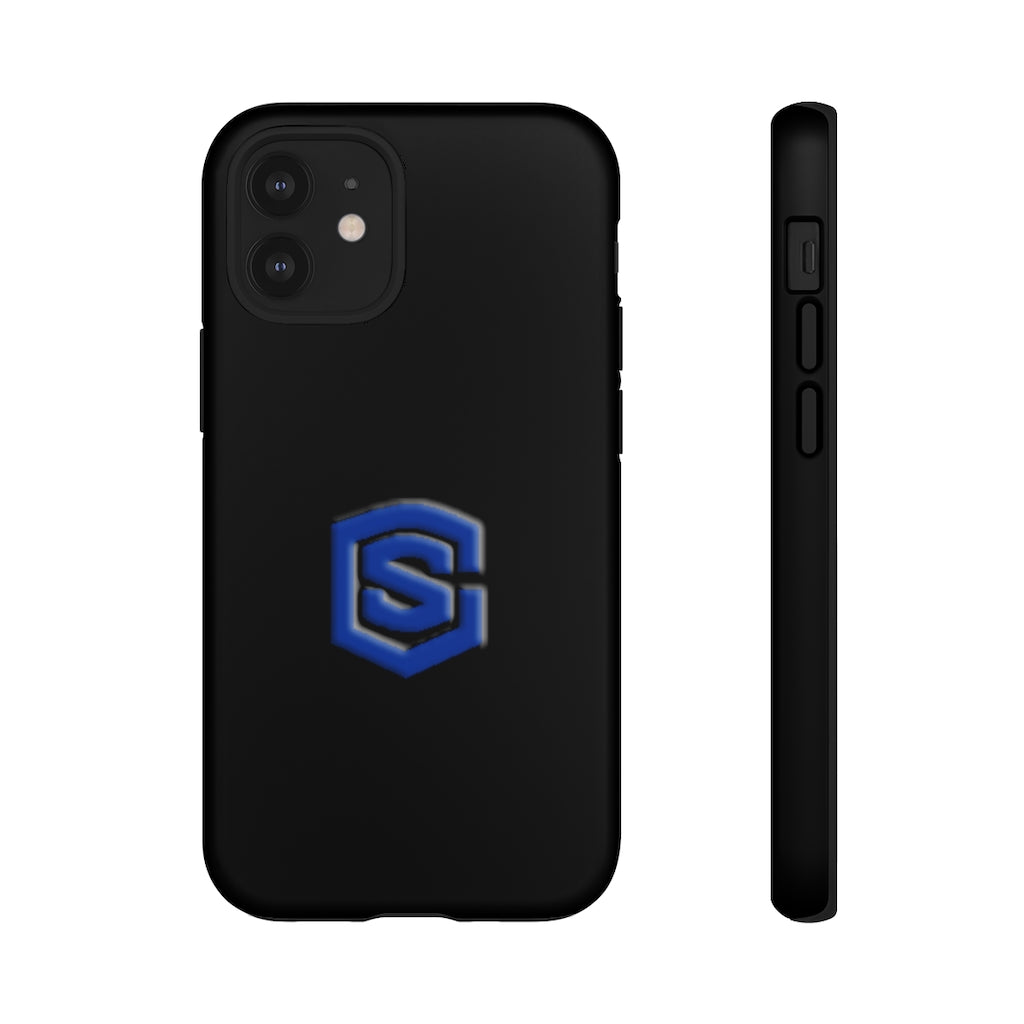 Black Tough Cases Blue Logo