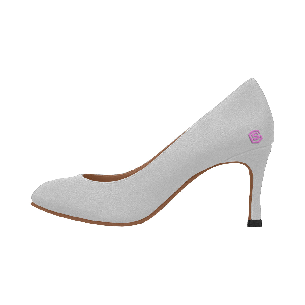 pink logo Women's High Heels (Model 048)