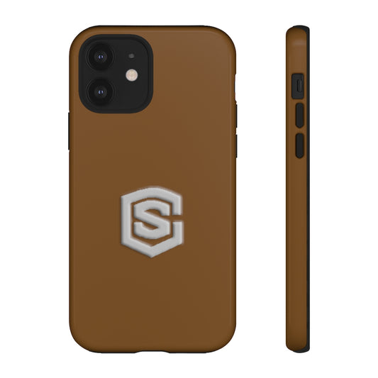 Brown Tough Cases Silver Logo