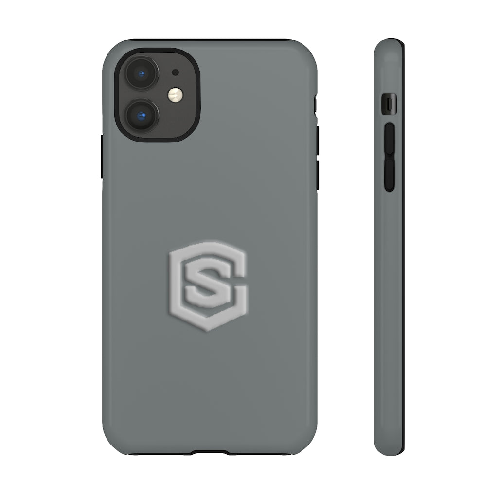 Grey Tough Cases Silver Logo
