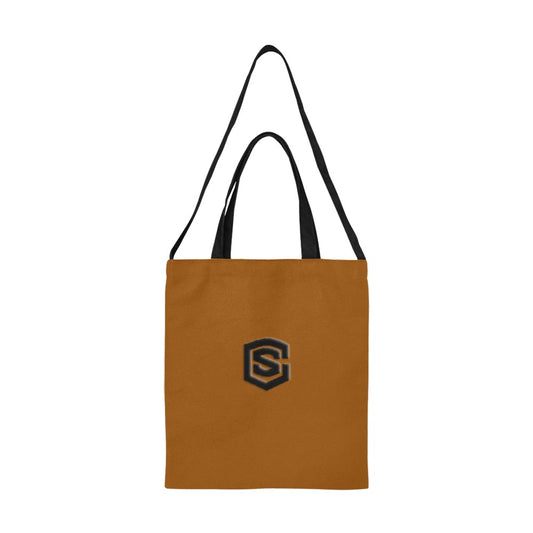 Brown All Over Print Canvas Tote Bag With Black Logo All Over Print Canvas Tote Bag(Model1698)(Medium)