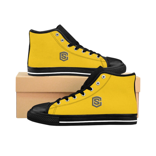 yellow Men's High-top Sneakers Silver logo