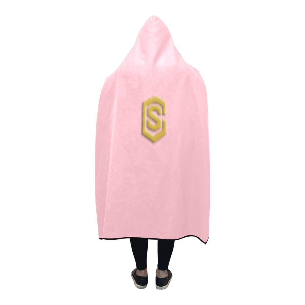 Pink Hooded Blanket 80"x56" with Gold Logo Hooded Blanket 80"x56"