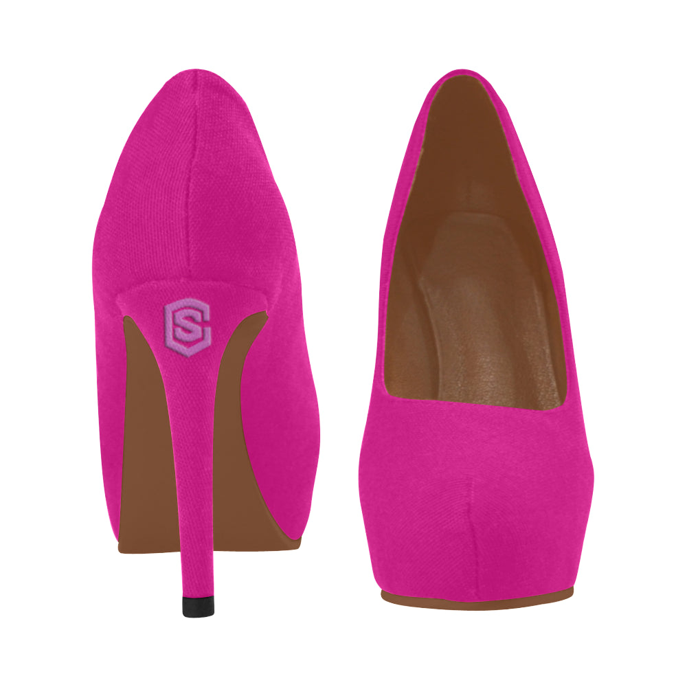 PURPLE Women's High Heels pink logo Women's High Heels (Model 044)