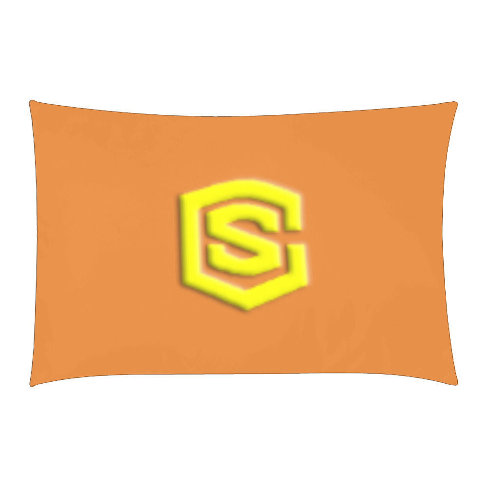 Orange Duvet Cover Yellow Logo 3-Piece Bedding Set (1 Duvet Cover 86"x70"; 2 Pillowcases 20"x30")(One Side)