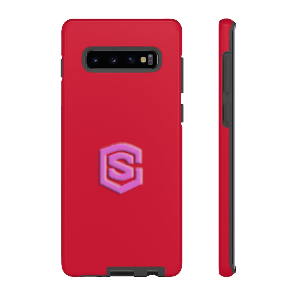 Red Tough Cases Pink Logo