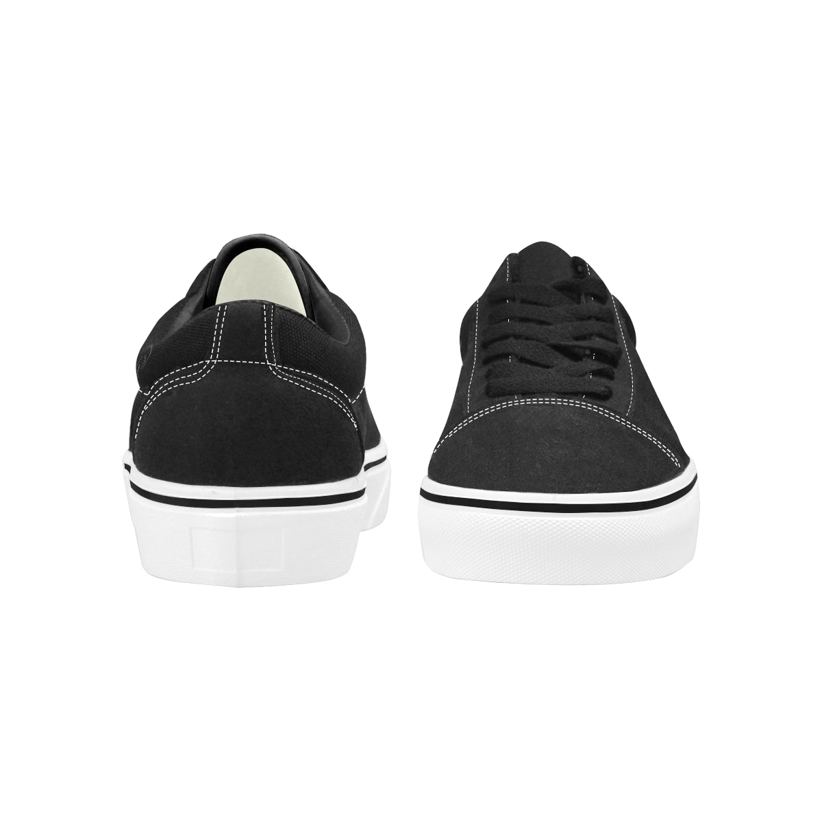 black logo Women's Low Top Skateboarding Shoes (Model E001-2)