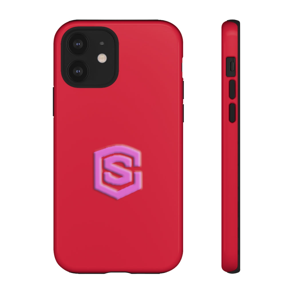 Red Tough Cases Pink Logo