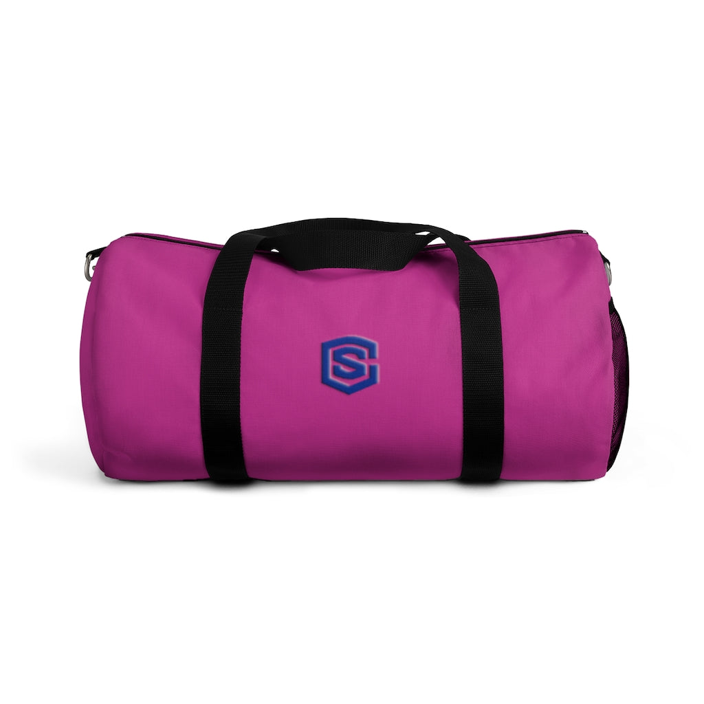 Pink Duffel Bag Blue Logo