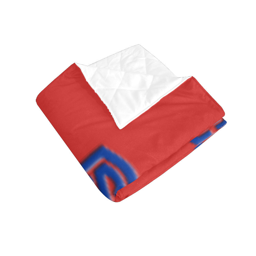 Red Custom Quilt Blue Logo Custom Quilt 50" x 60"