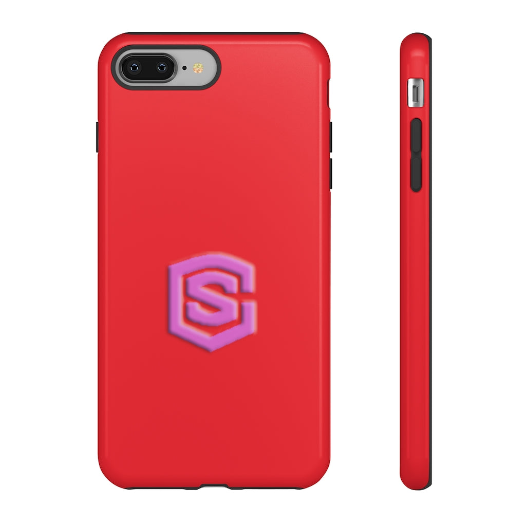 Red Tough Cases Pink Logo