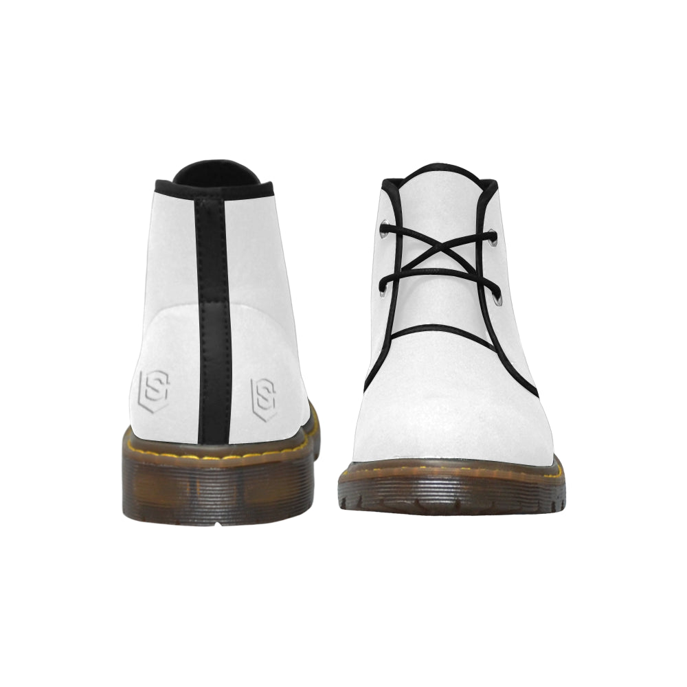 white logo Women's Nubuck Chukka Boots (Model 2402)