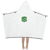 White Kids' Hooded Bath Towels with Green Logo Kids' Hooded Bath Towels