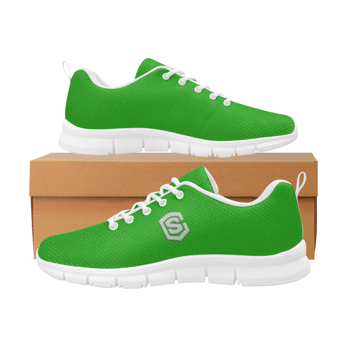 silver logo Women's Breathable Running Shoes (Model 055)