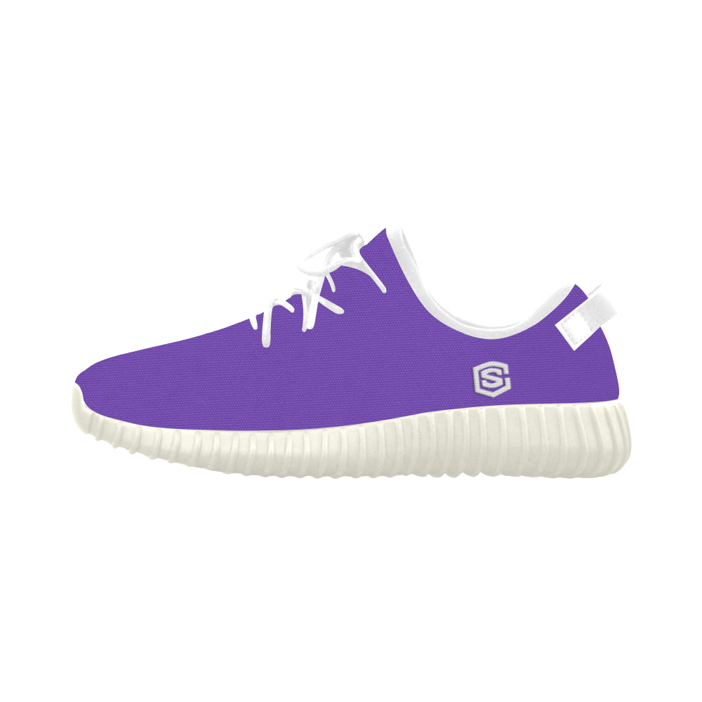 white logo Grus Women's Breathable Woven Running Shoes (Model 022)