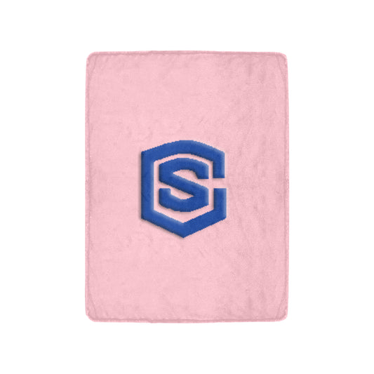 Pink Ultra-Soft Micro Fleece Blanket with Blue Logo Ultra-Soft Micro Fleece Blanket 30"x40"