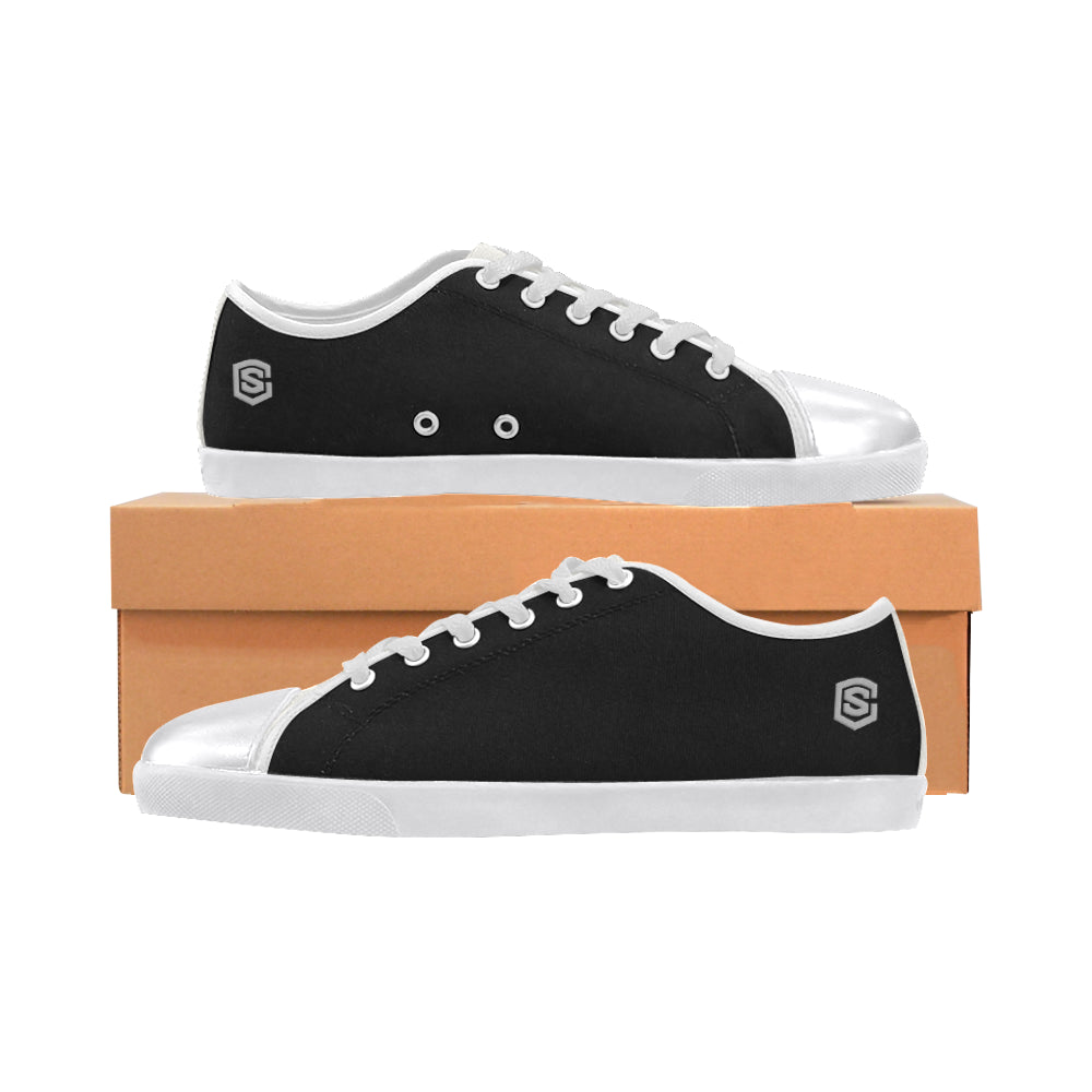 silver logo Women's Canvas Shoes (Model 016)