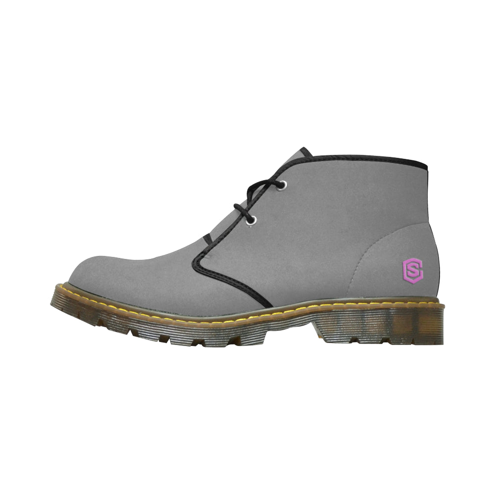 pink logo Women's Nubuck Chukka Boots (Model 2402)
