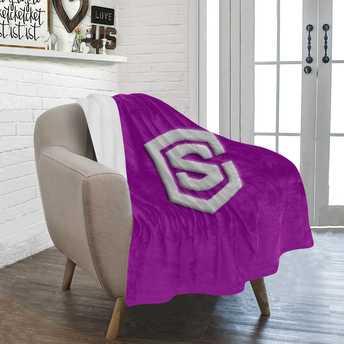 Purple Ultra-Soft Micro Fleece Blanket with Silver Logo Ultra-Soft Micro Fleece Blanket 30"x40"