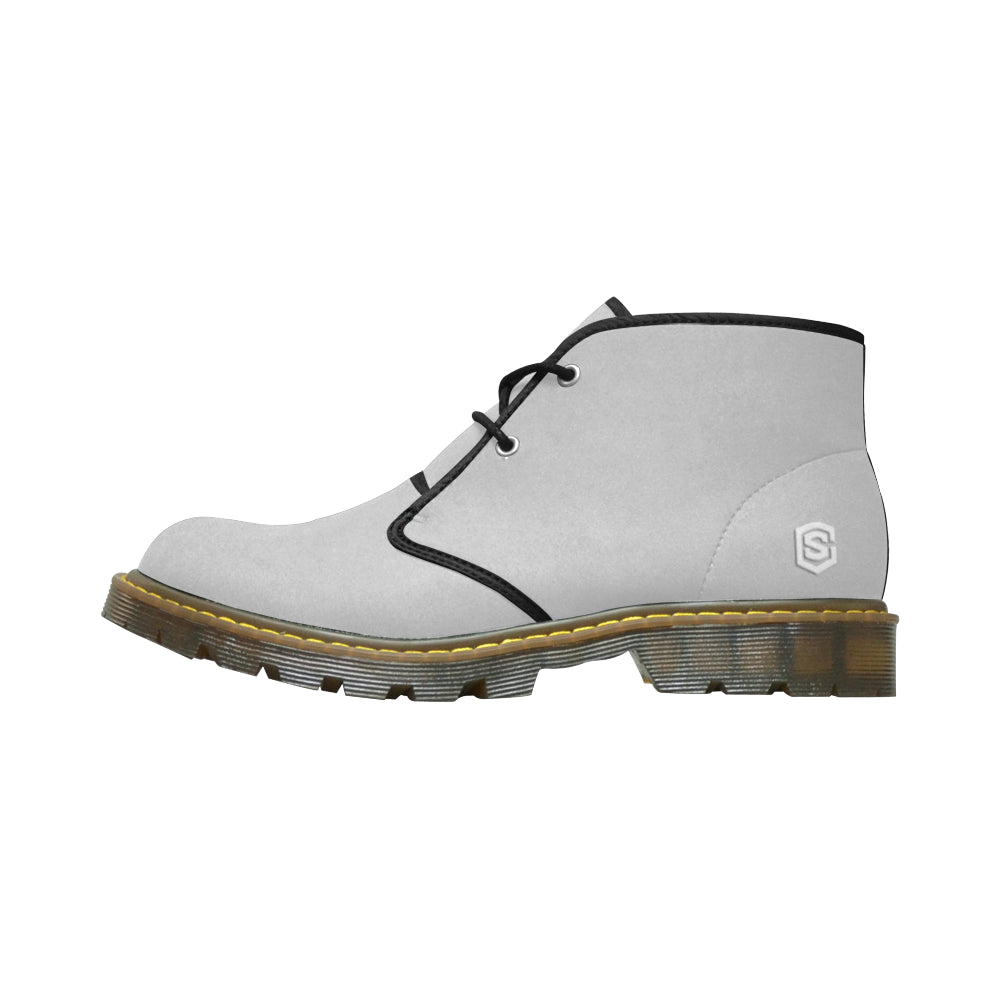 White Logo Men's Nubuck Chukka Boots (Model 2402)