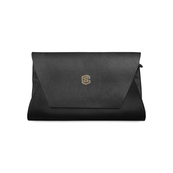 BLACK CLUTCH BAG brown logo Clutch Bag (Model 1630)