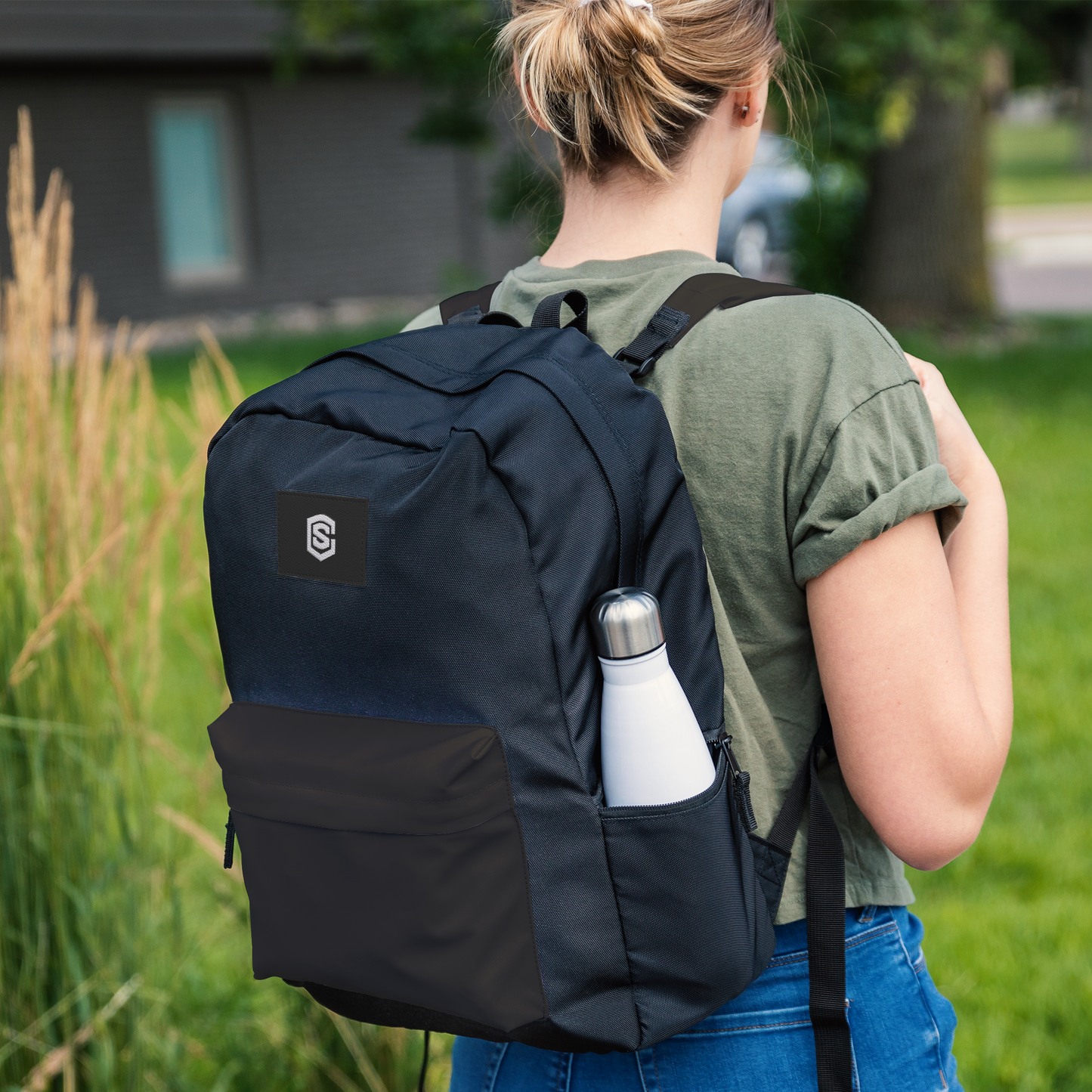 BLACK OAKLANDER BACKPACK WHITE LOGO