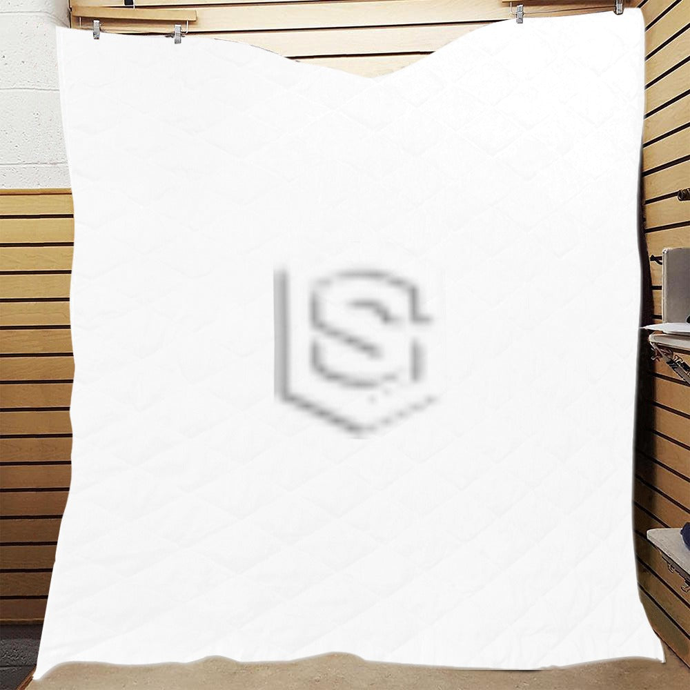 White Quilt with White Logo Custom Quilt  70" x 80"