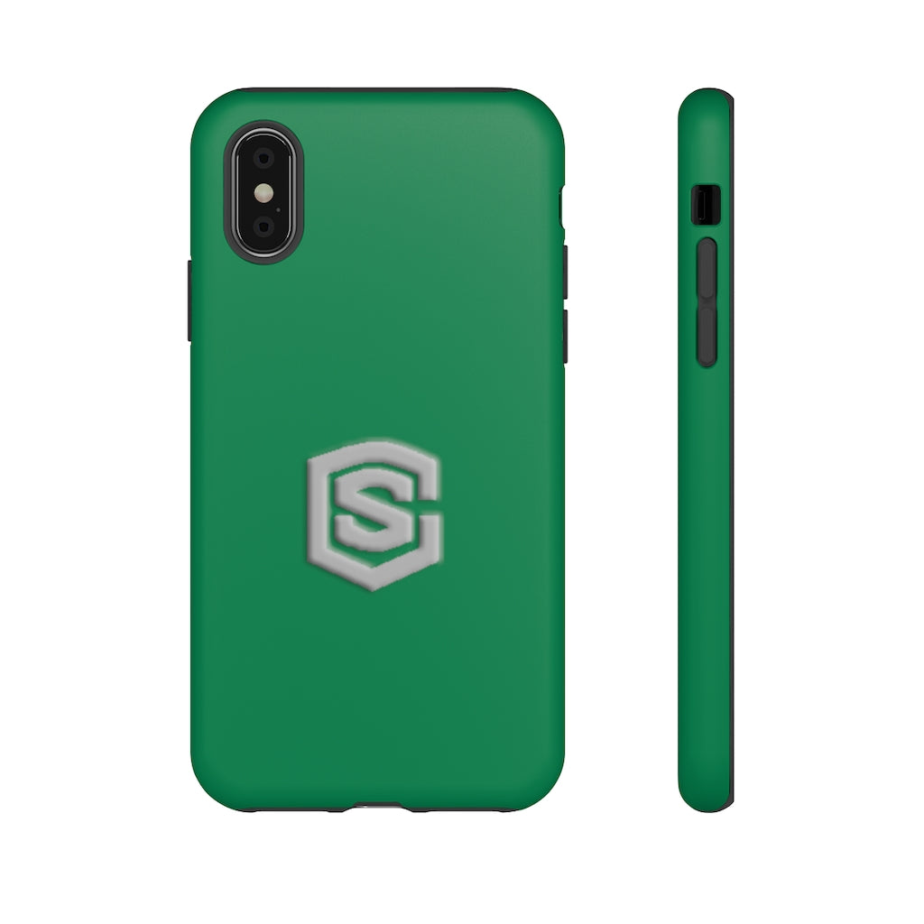 Green Tough Cases Silver Logo