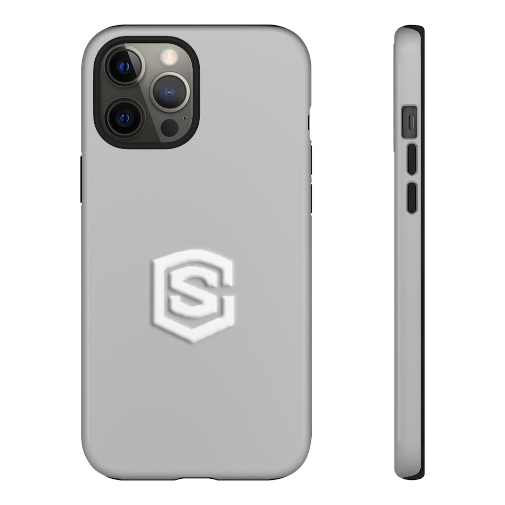 Grey Tough Cases White Logo