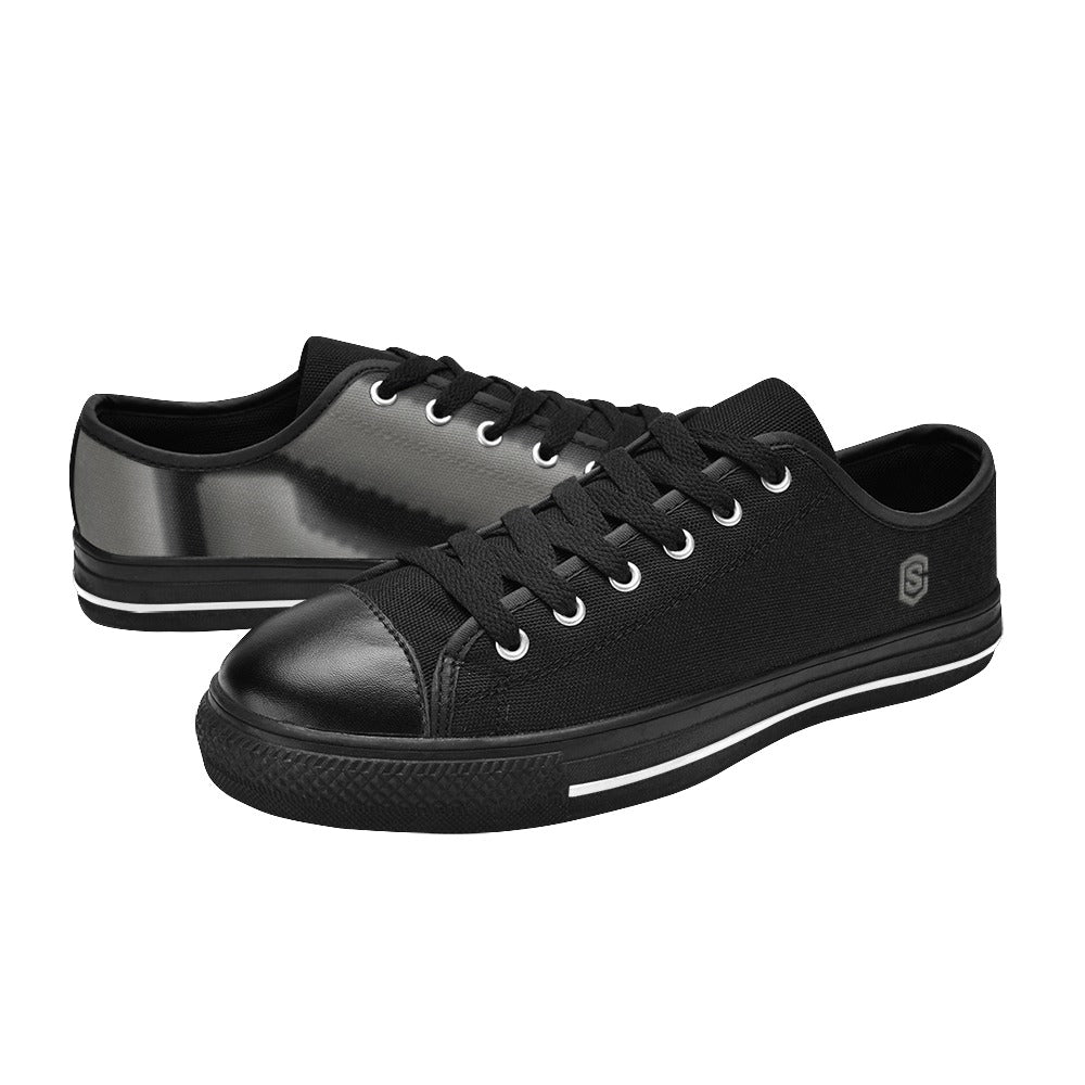 Silver logo Men's Classic Canvas Shoes (Model 018)