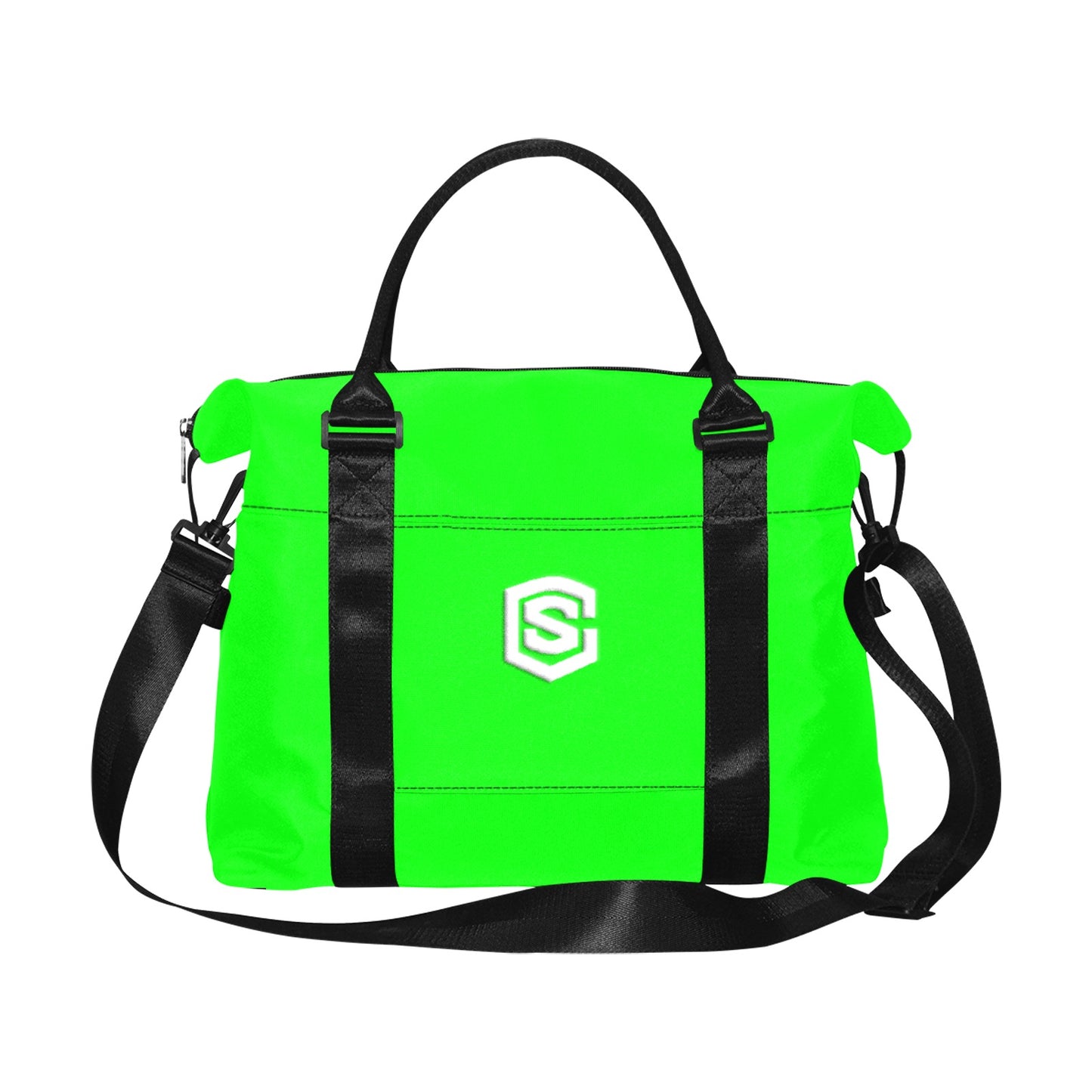 Green Large Capacity Duffle Bag With White Logo Large Capacity Duffle Bag(Model1715)