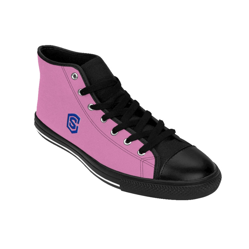 pink Men's High-top Sneakers - blue logo