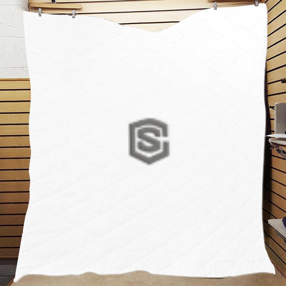 WHITE CUSTOM QUILT GRAY LOGO Custom Quilt  70" x 80"