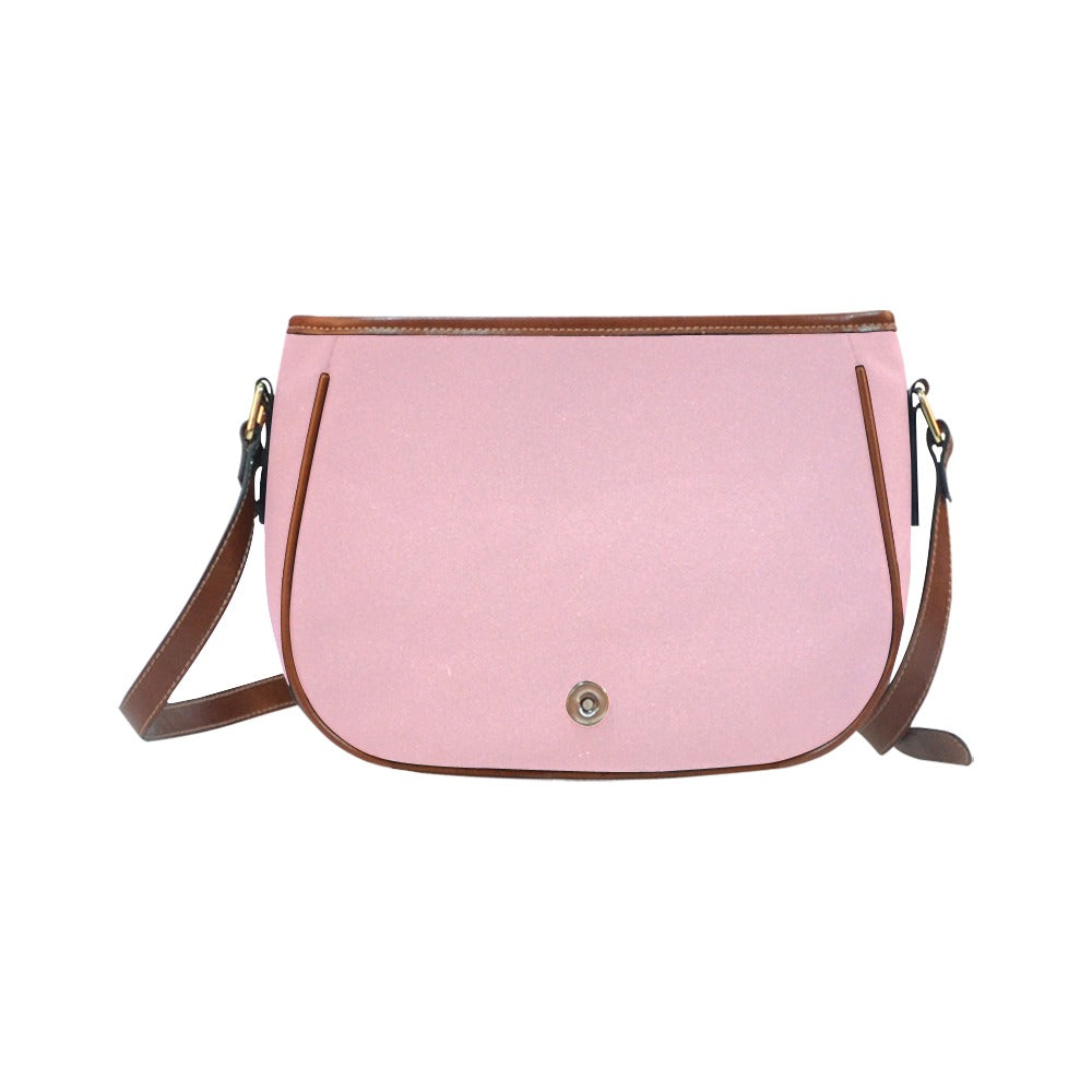 PINK Saddle Bag WITH WHITE LOGO Saddle Bag (Model 1649) (Small)
