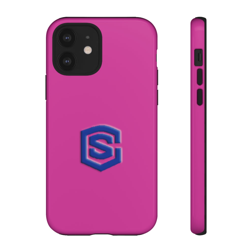 Pink Tough Cases Blue Logo