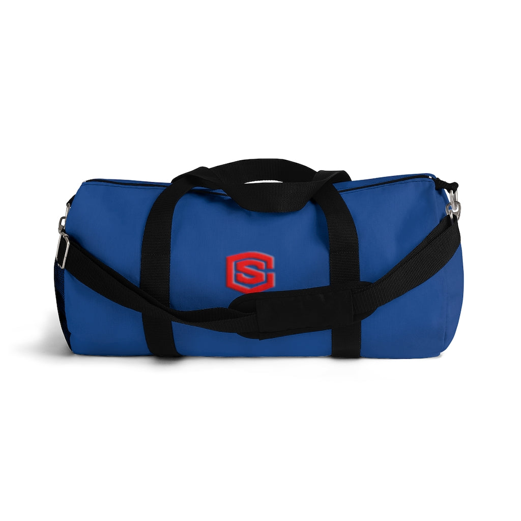 Blue Duffel Bag Red Logo