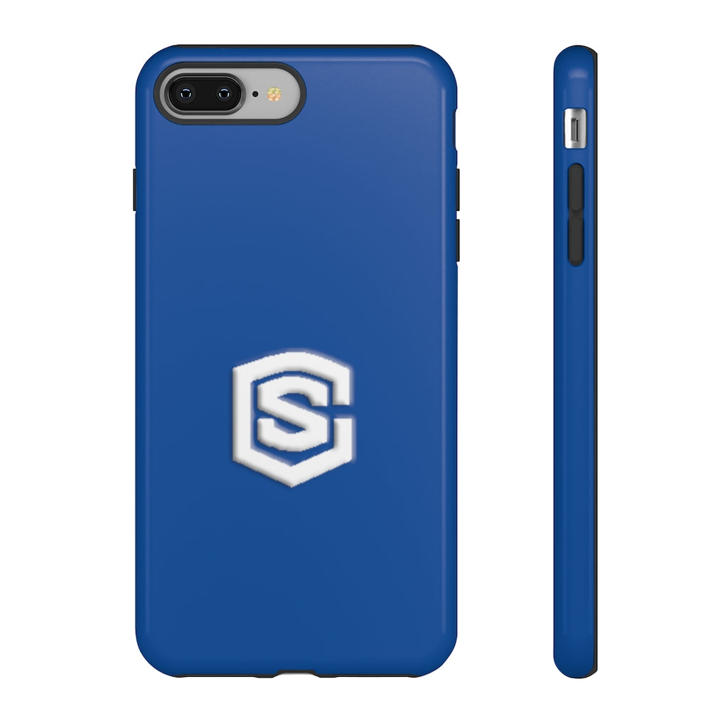 Blue Tough Cases White Logo