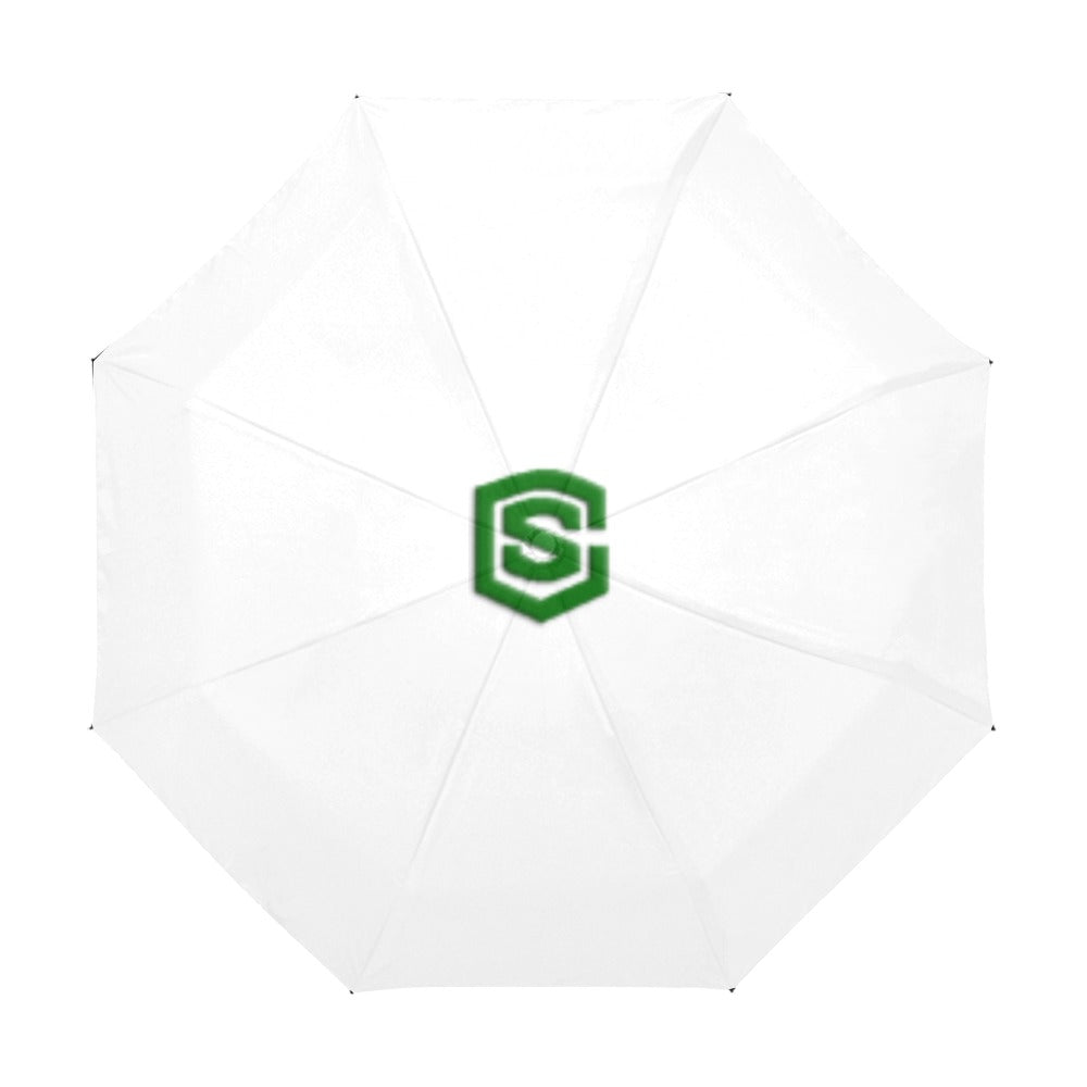 White Anti-UV Automatic Umbrella With Green Logo Anti-UV Automatic Umbrella(Outside Printing)(Model U09)