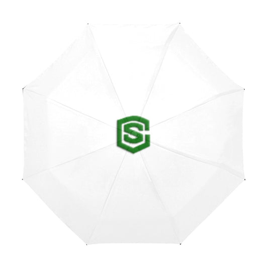 White Anti-UV Automatic Umbrella With Green Logo Anti-UV Automatic Umbrella(Outside Printing)(Model U09)