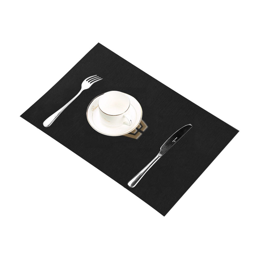 Black Placemats 12" x 18" With Brown Logo Placemats 12" x 18" (Set of 2)
