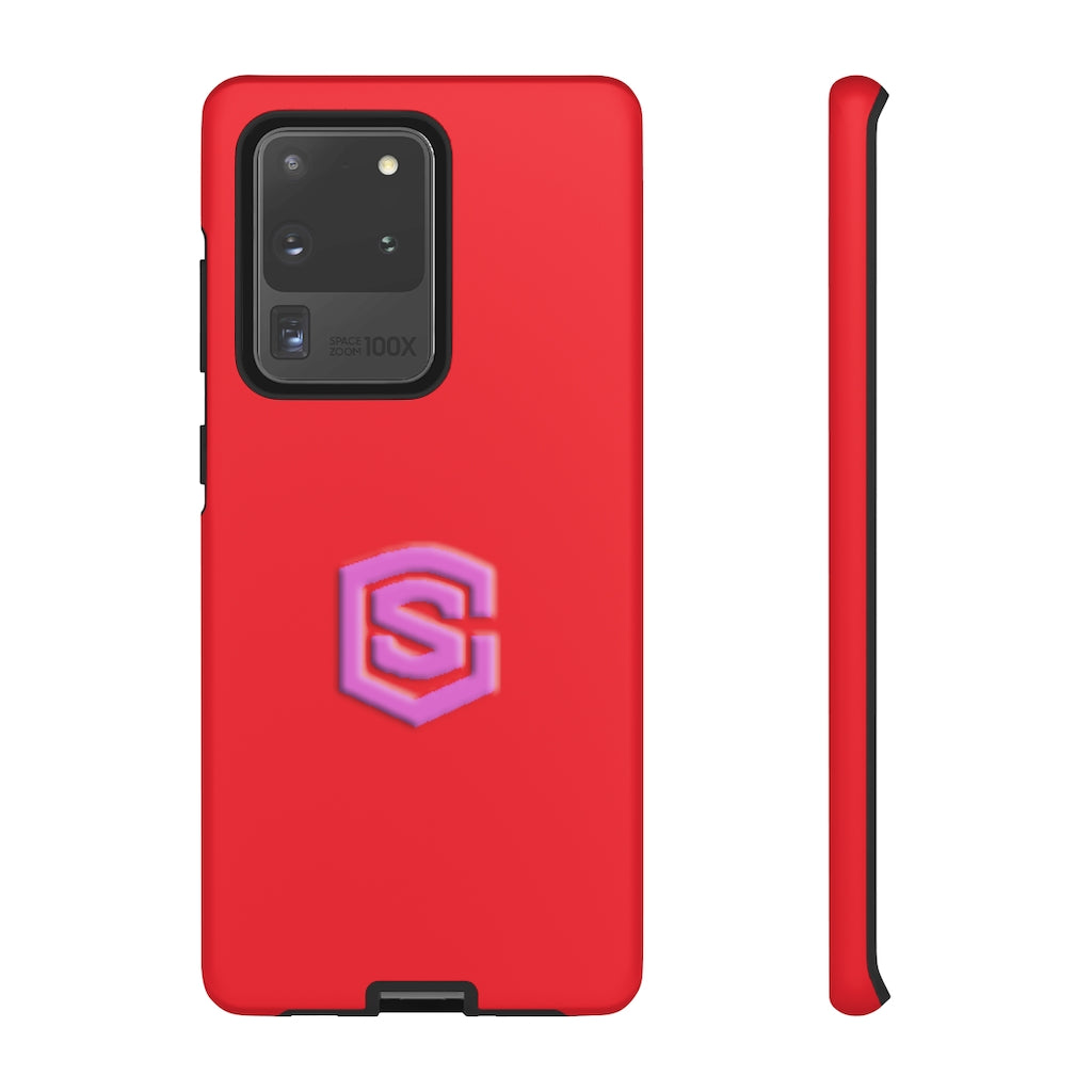 Red Tough Cases Pink Logo
