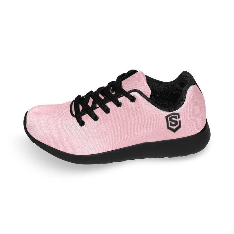 PINK KID SNEAKER WITH BLACK LOGO Kid's Sneakers (Little Kid / Big Kid) (Model020)