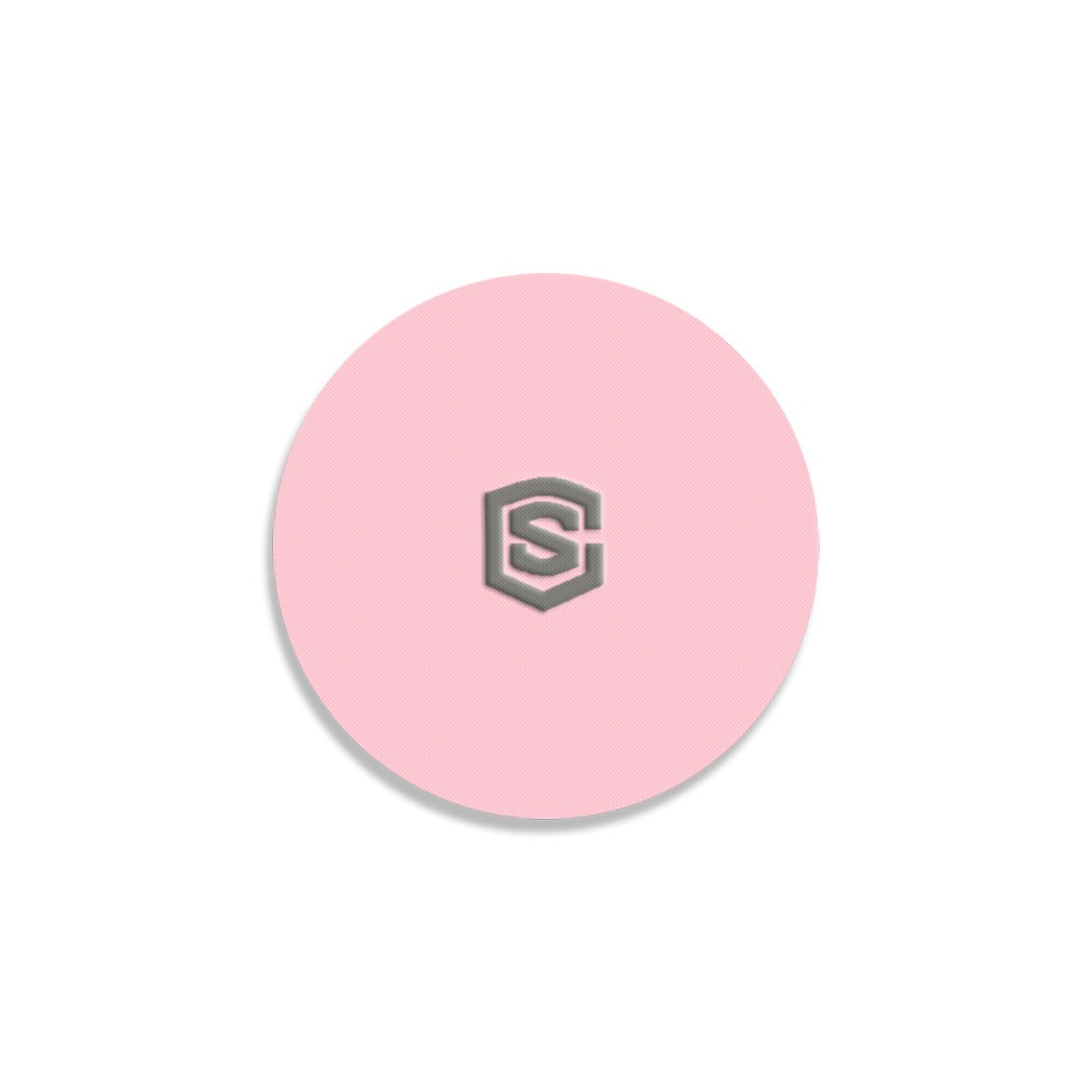 Pink Round Coaster with Gray Logo Round Coaster