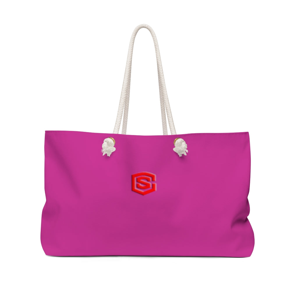 Pink Weekender Bag Red Logo