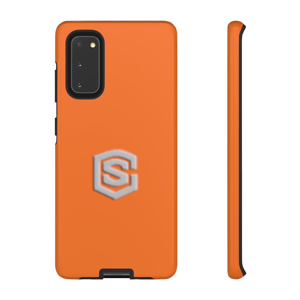 Orange Tough Cases Silver Logo