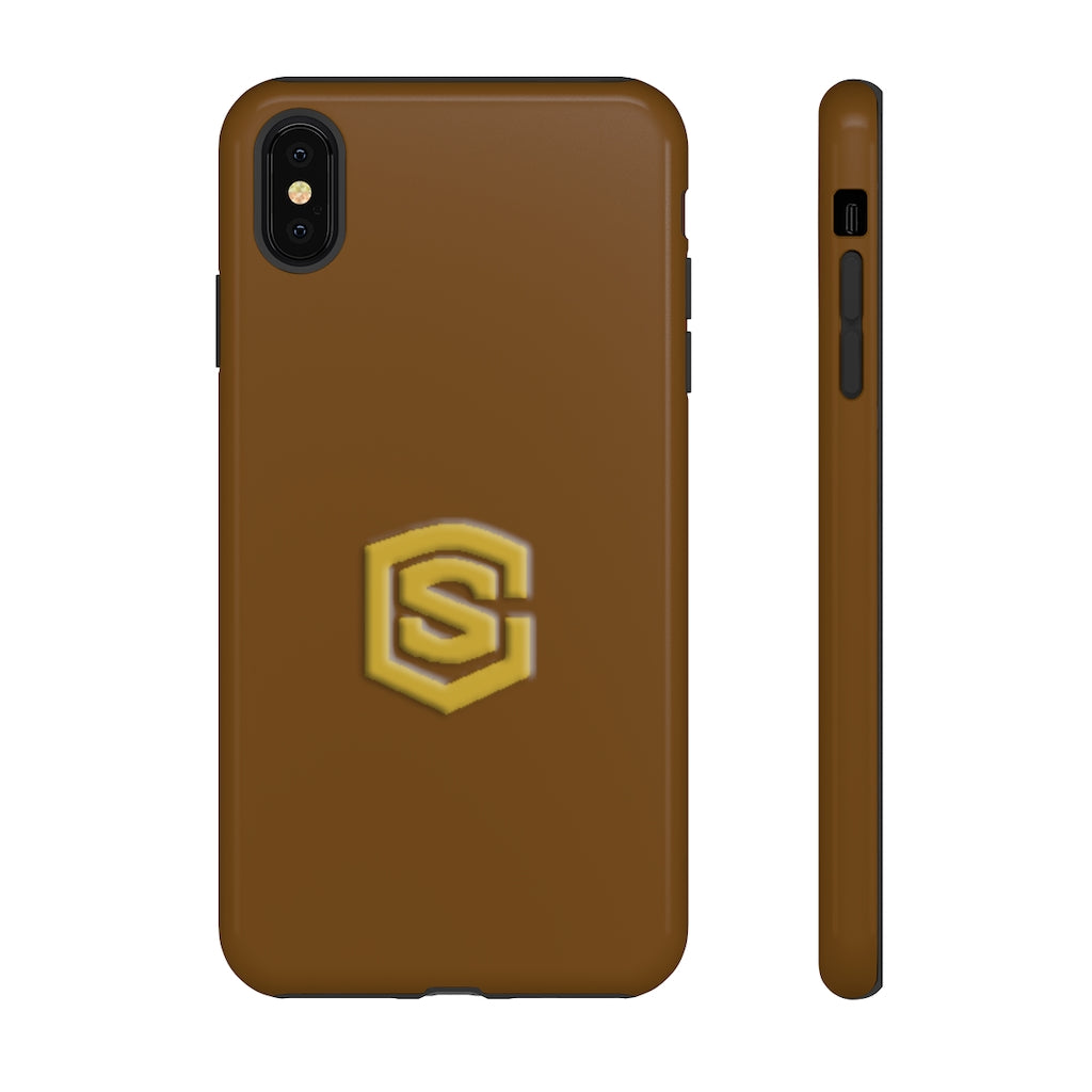 Brown Tough Cases Gold Logo