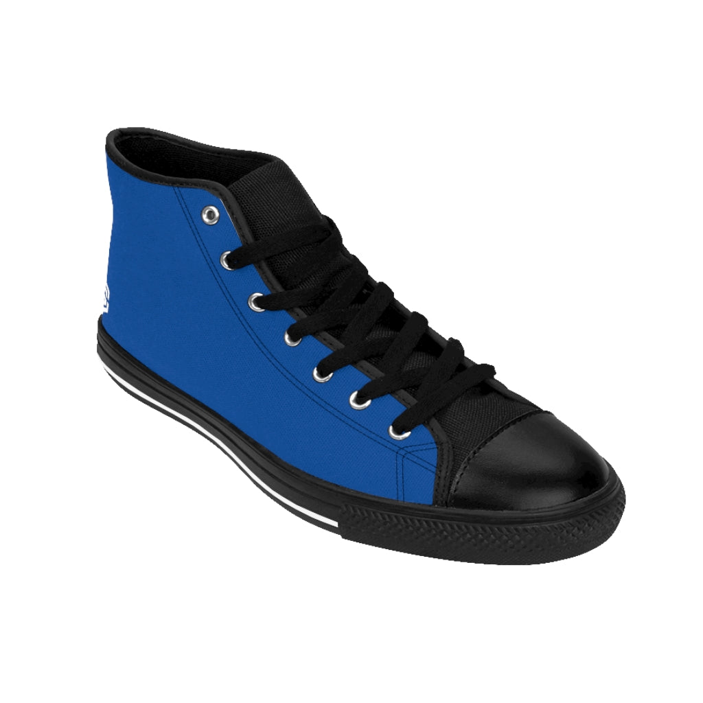 Blue Women's High-top Sneakers White logo
