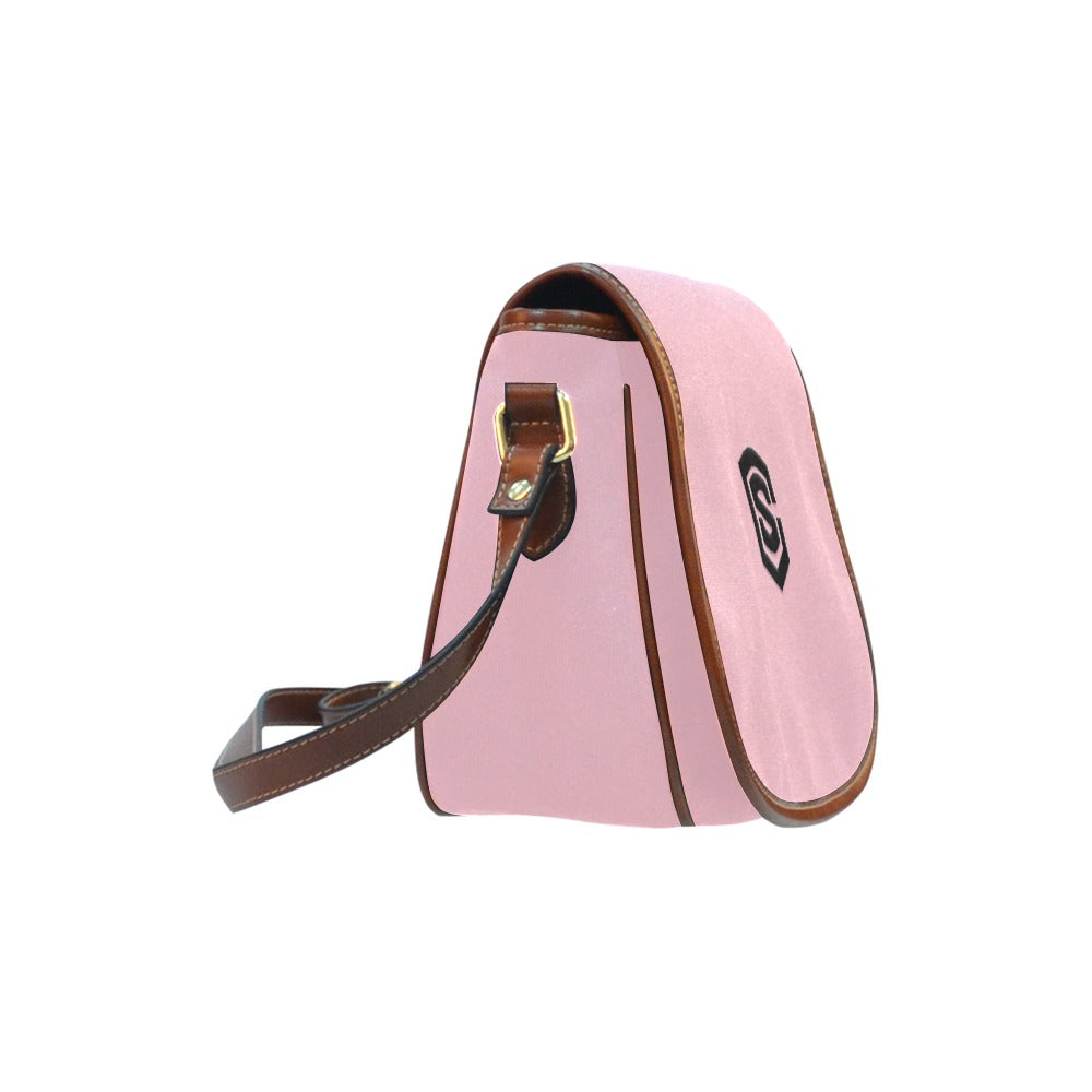 PINK Saddle Bag WITH BLACK LOGO Saddle Bag (Model 1649) (Small)